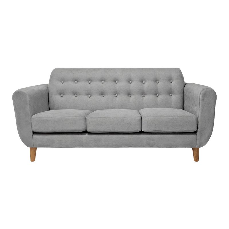 BARAKA HOME - Sofá Vintage Sofía 3 Cuerpos - Gris claro