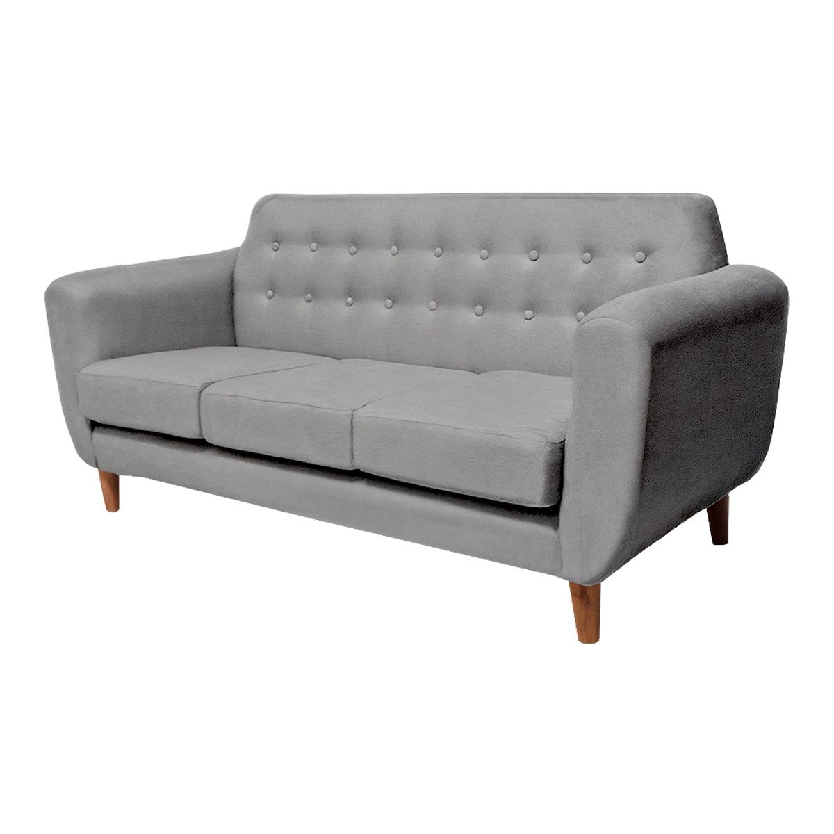 BARAKA HOME - Sofá Vintage Sofía 3 Cuerpos - Gris claro