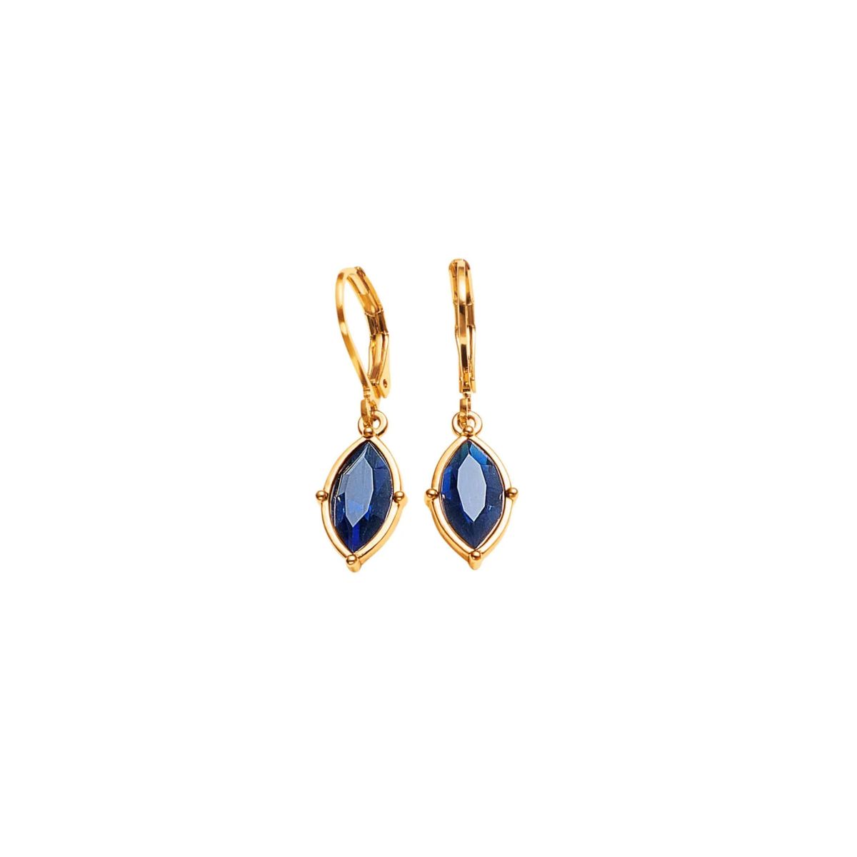 ESIKA - Aretes Cristal Azul para dama - Dorado