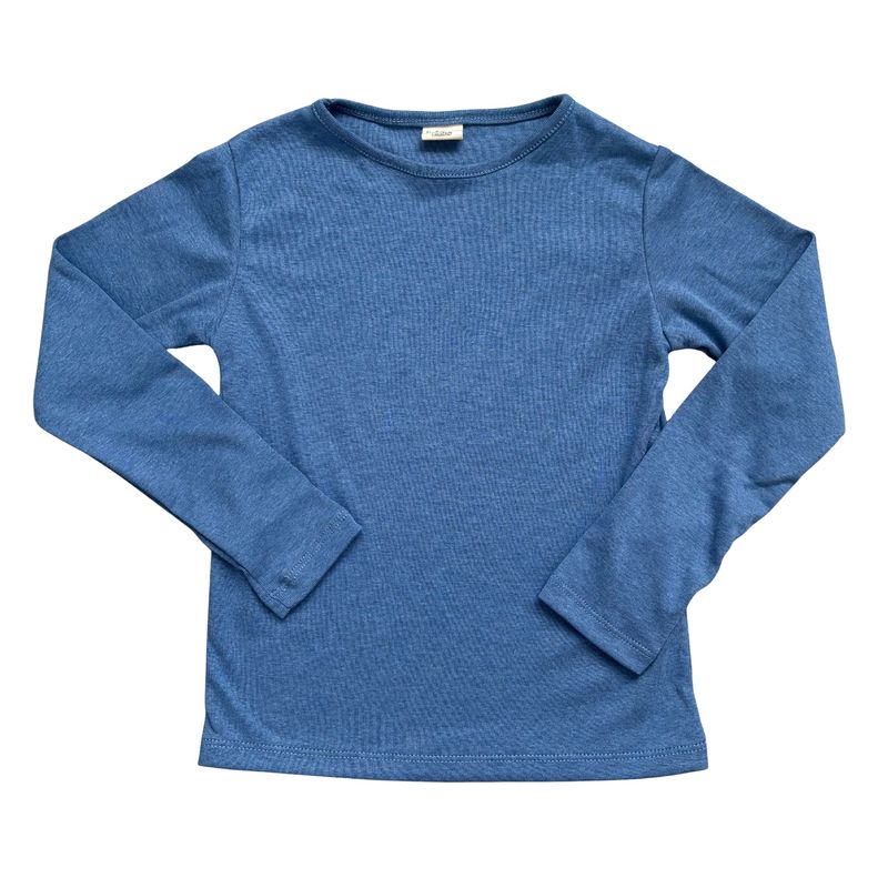 RED CARROT - Polo unisex niño manga larga algodon azul jaspeado