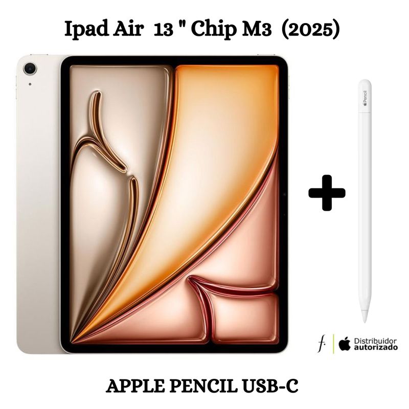 APPLE - Nuevo iPad Air 13 M3 Wifi 128GB - Starlight 2025 + Apple Pencil USB-C