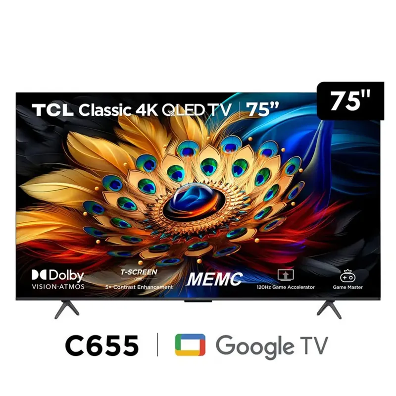 TCL - Televisor QLED 4K Ultra HD 75 75C655 Google TV
