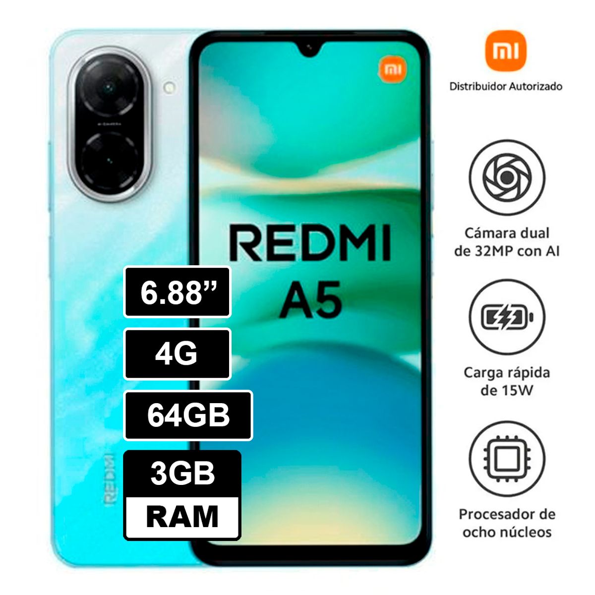 XIAOMI - CELULAR REDMI A5 3GB RAM  64GB AZUL