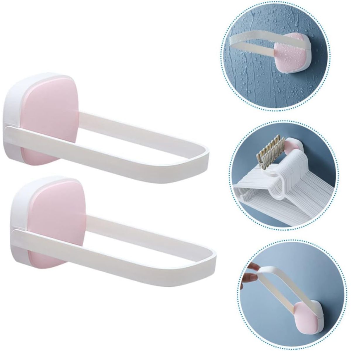 ELMEJORPRECIO - Set de 2 Colgadores para Ganchos de Ropa Adhesivo