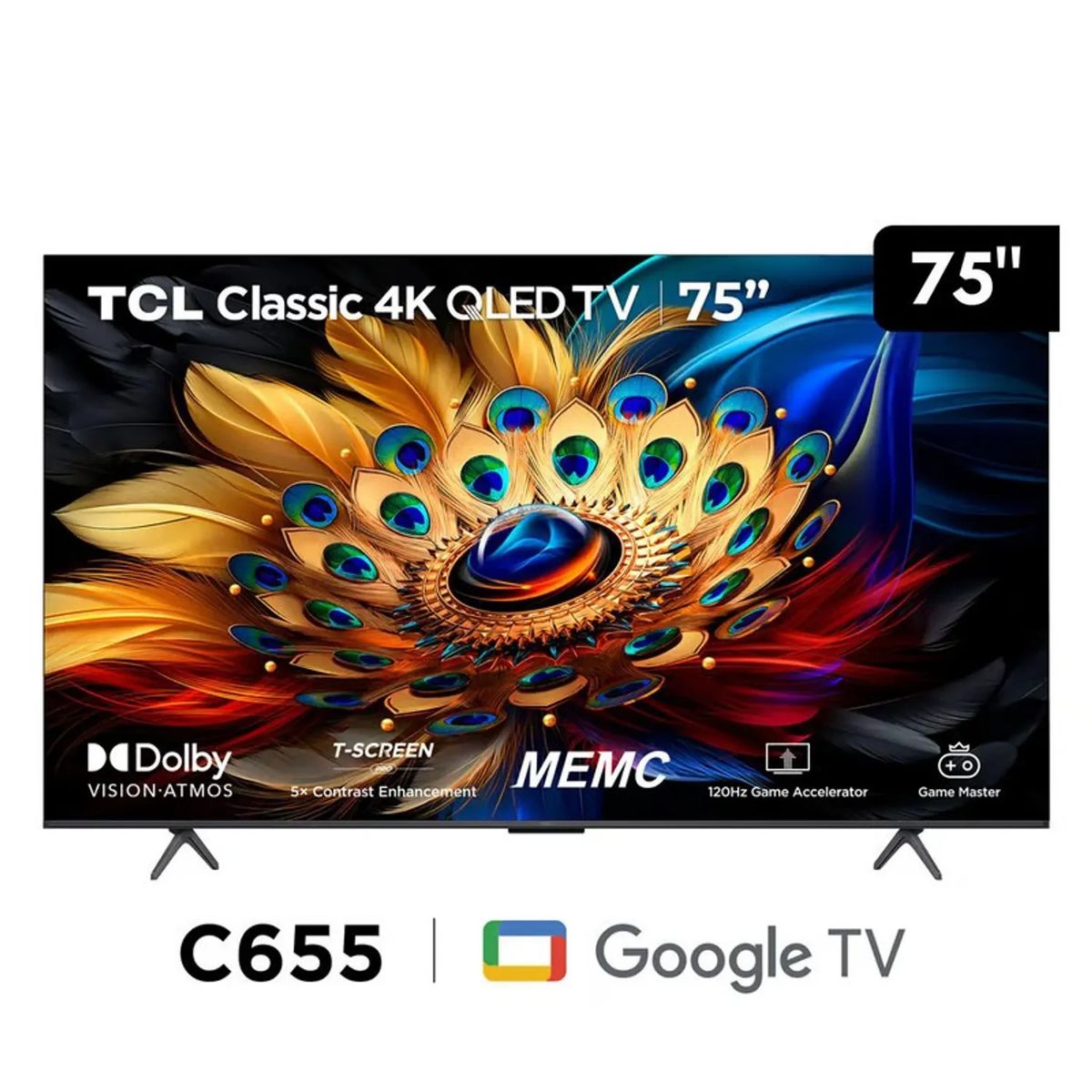TCL - Televisor TCL QLED 75" Smart TV Ultra HD 4K Año 2024 75C655