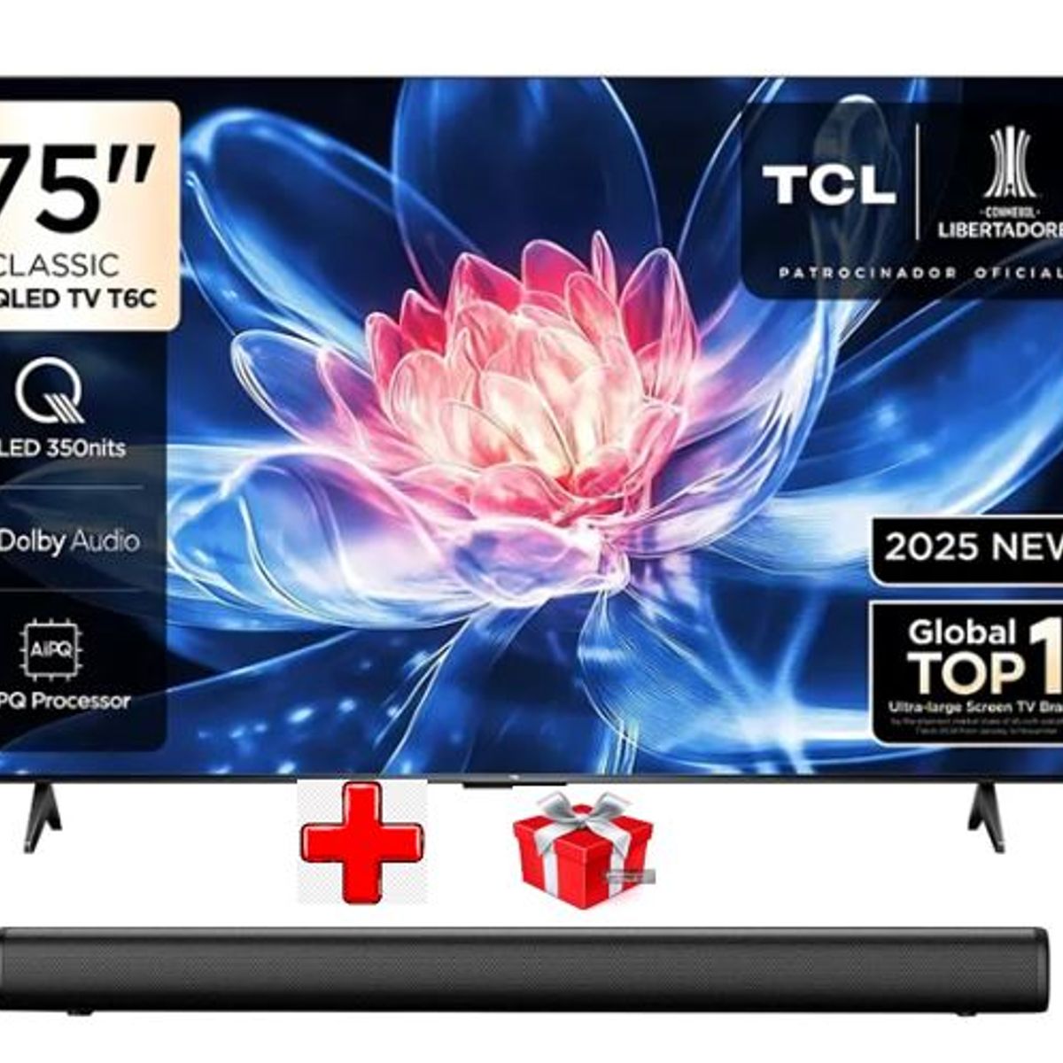 TCL - Televisor TCL QLED 75" smart 75T6C 4K Google TV 2025 + SOUNDBAR NEX