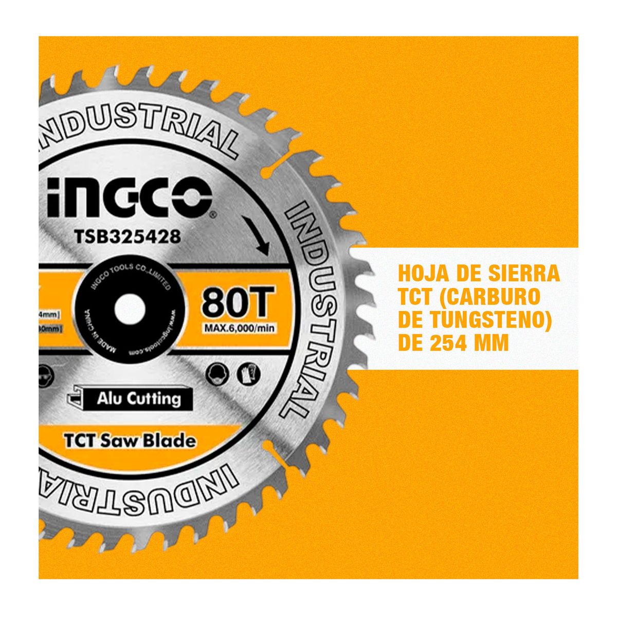 INGCO TOOLS - Disco Corte Alumnio 10 Ingco Para Ingletadora 80T Dientes - TSB325428