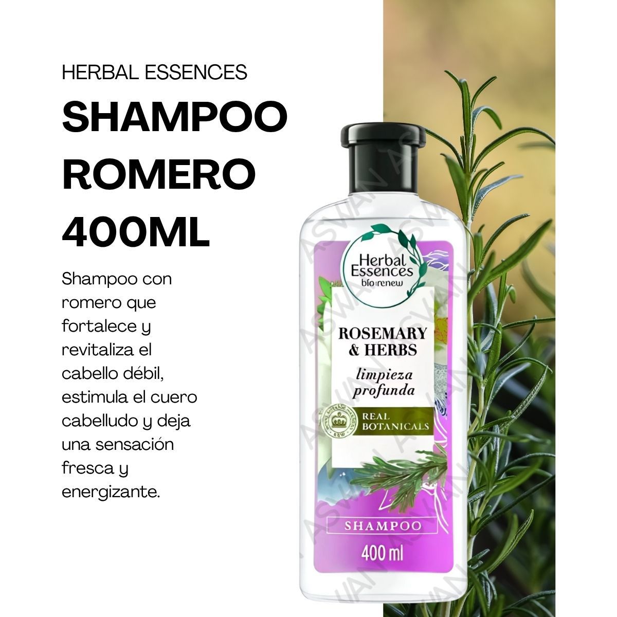 GENERICO - SHAMPOO ROMERO 400ML - HERBAL ESSENCES