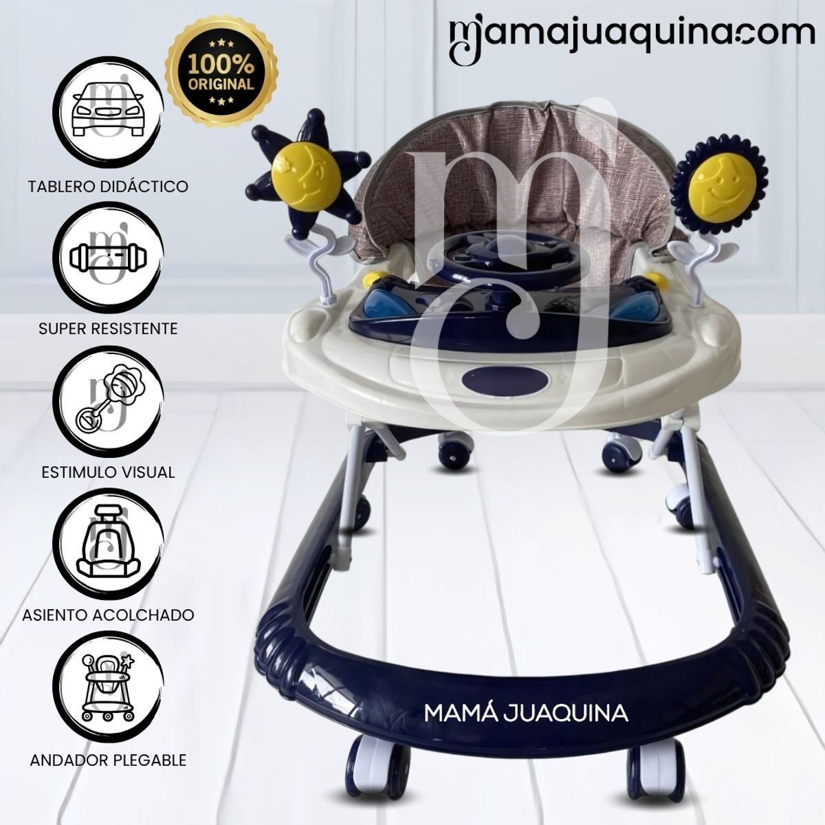 BABY - Andador Interactivo para Bebés «FLOWAY» Pegable Dark Blue