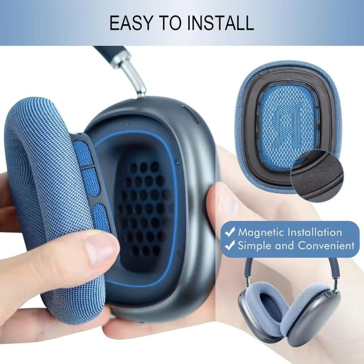 GENERICO - Almohadillas para audífonos AIRPODS MAX azul