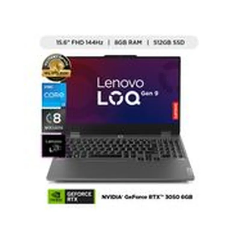 LENOVO - LAPTOP LOQ GAMER 6GB RTX 3050 14HHZ I5 8GB RAM DDR5 512GB SSD ILUMINADO IPS W11 PRO