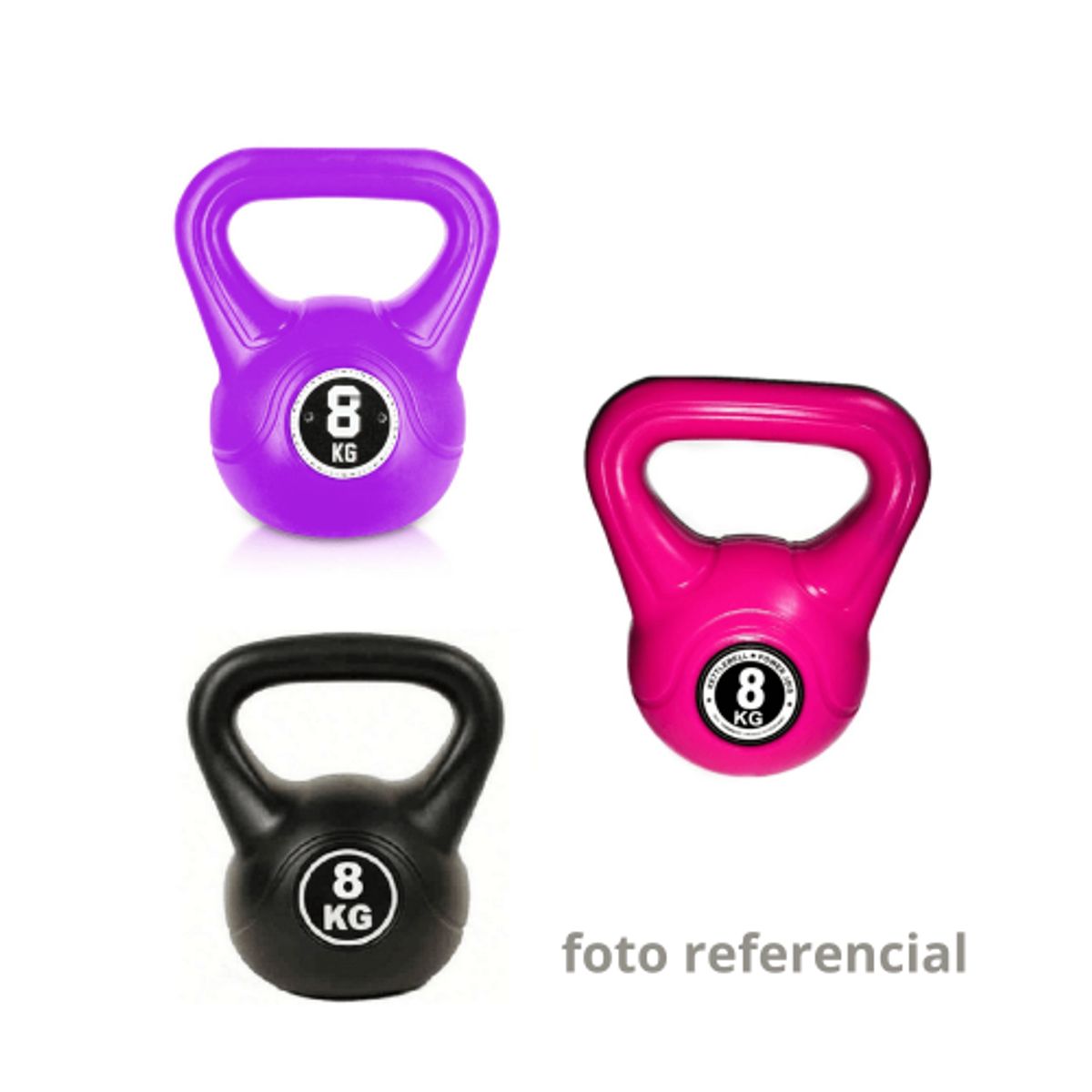 GENERICO - Pesa Rusa Kettebells de PVC 8 Kg -negro
