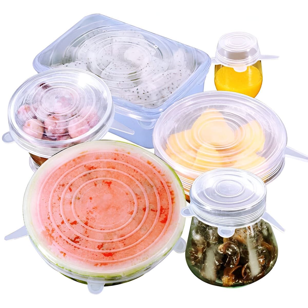 ELMEJORPRECIO - Set de 6 Tapas de Silicona Reutilizables