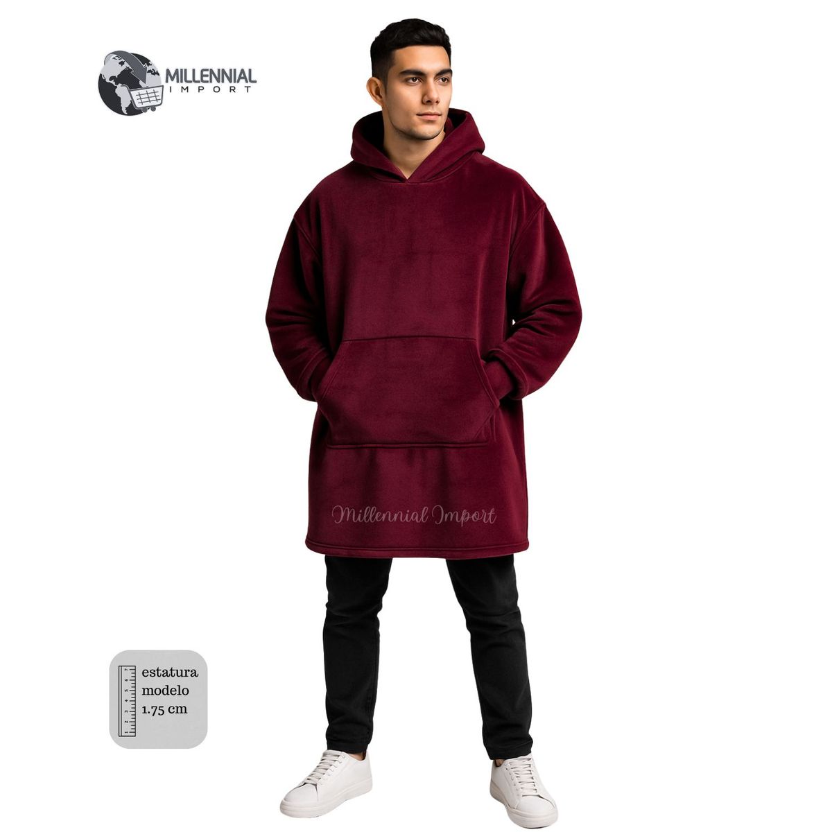 GENERICO - Polera Gigante Abrigador Unisex Oversize con Capucha