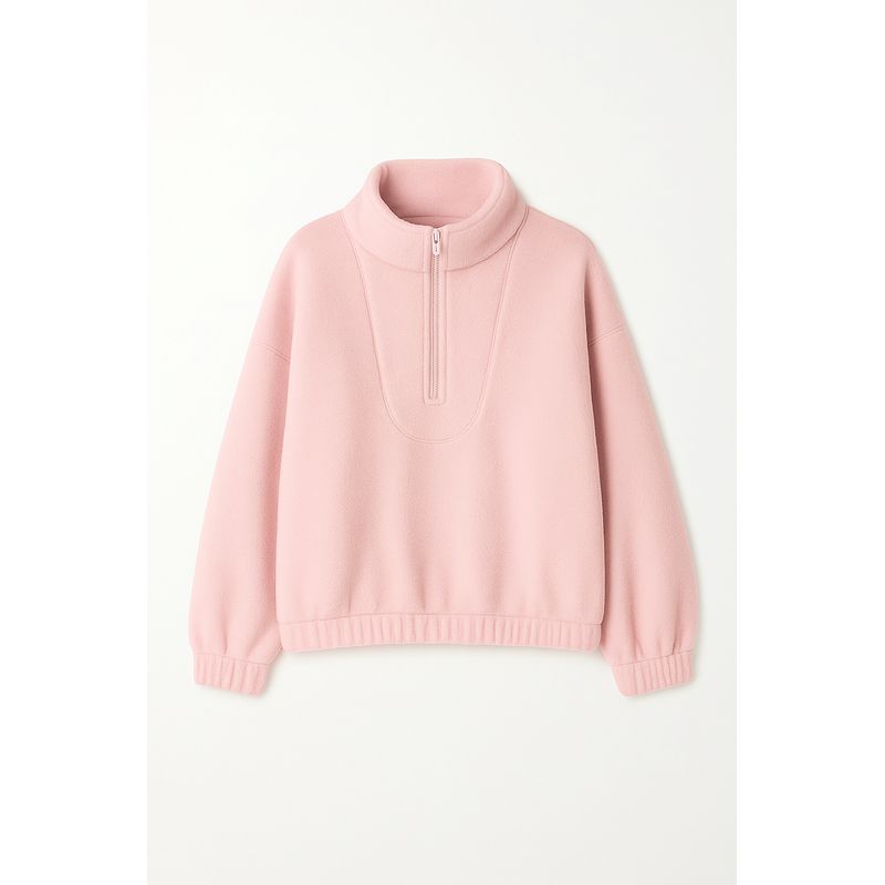 GENERICO - Polera Mujer Oversize Afelpada - Rosado Pastel