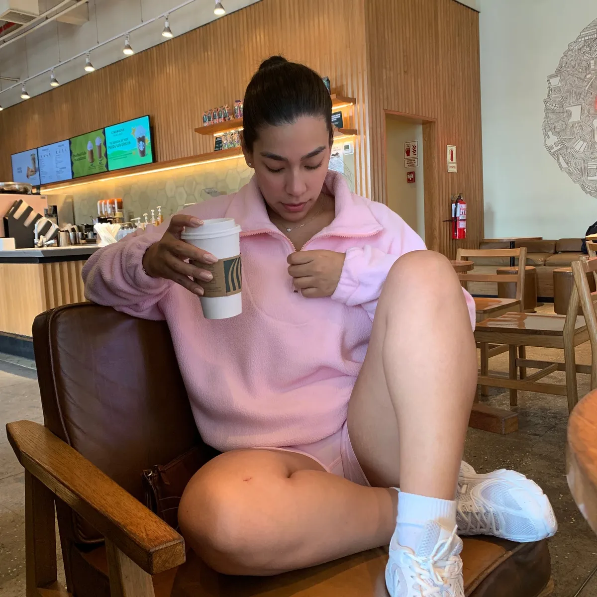 GENERICO - Polera Mujer Oversize Afelpada - Rosado Pastel