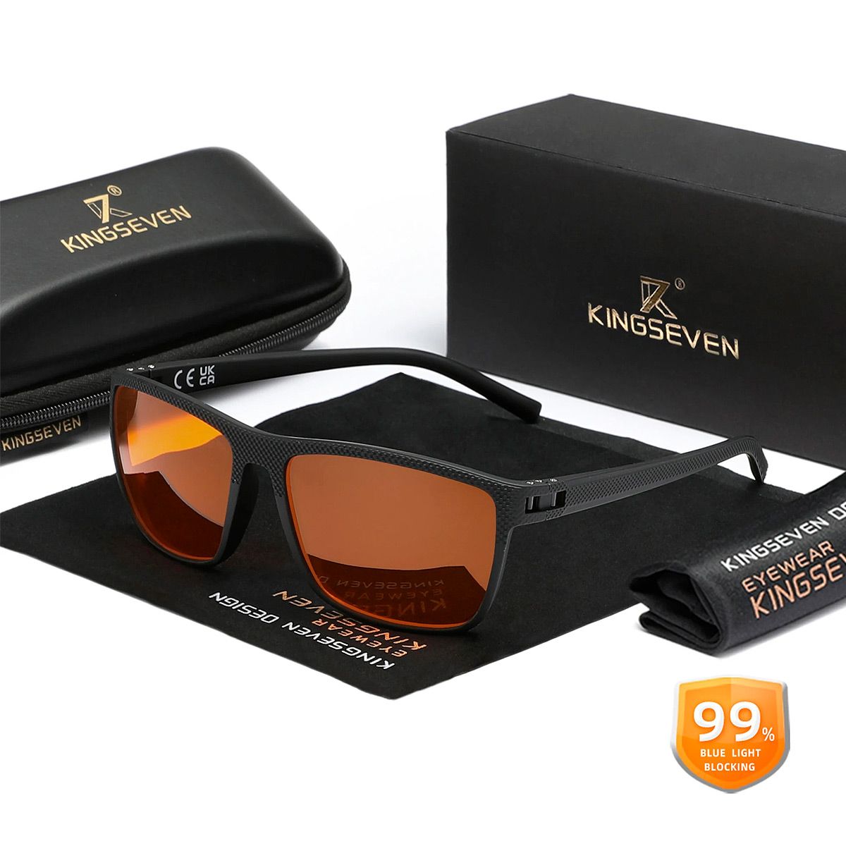 KINGSEVEN - Lentes Kingseven 9201 Filtro Bloqueo Luz Azul 99% Antifatiga