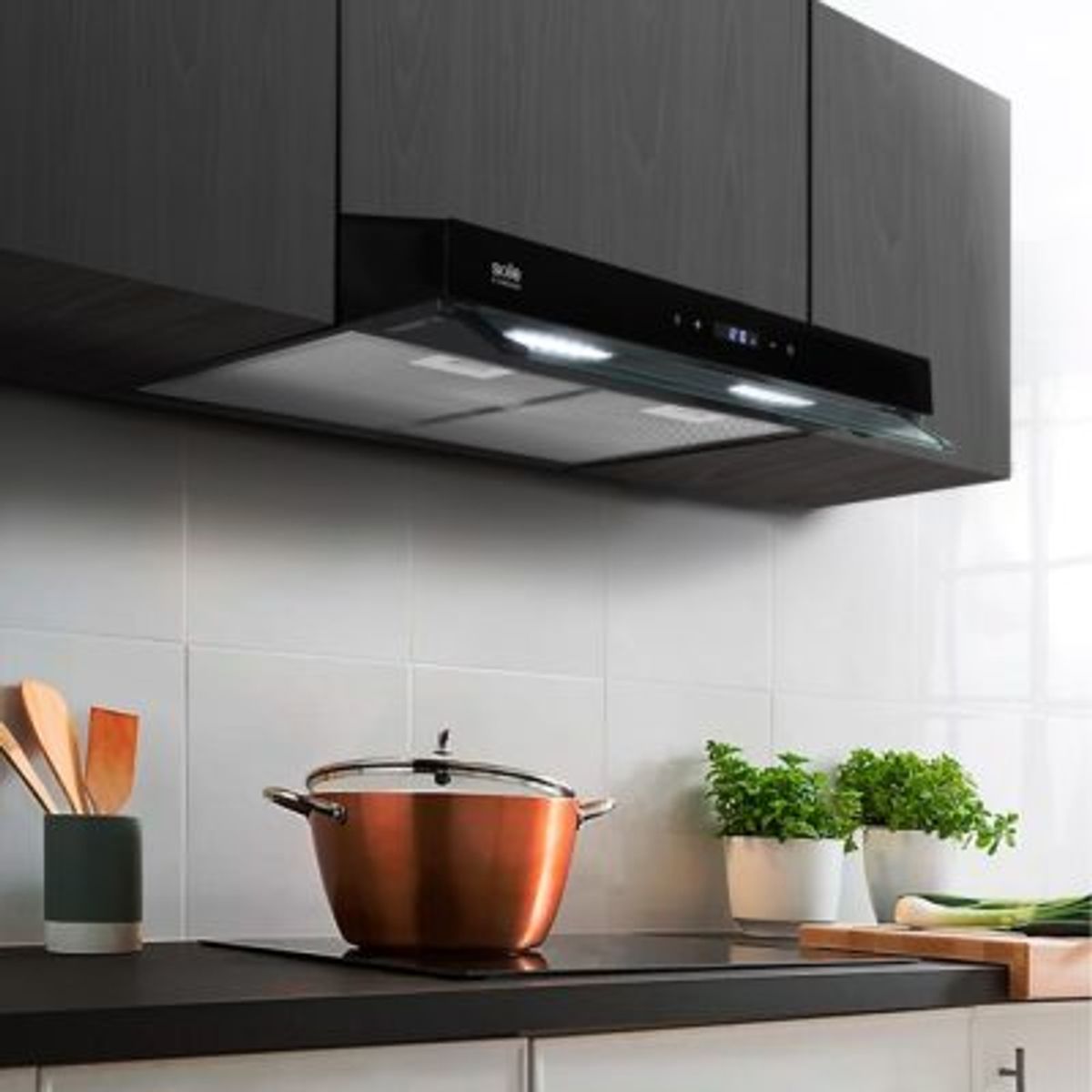 SOLE - Campana Extractora Slim Black S-Collection 60cm TURE18CO