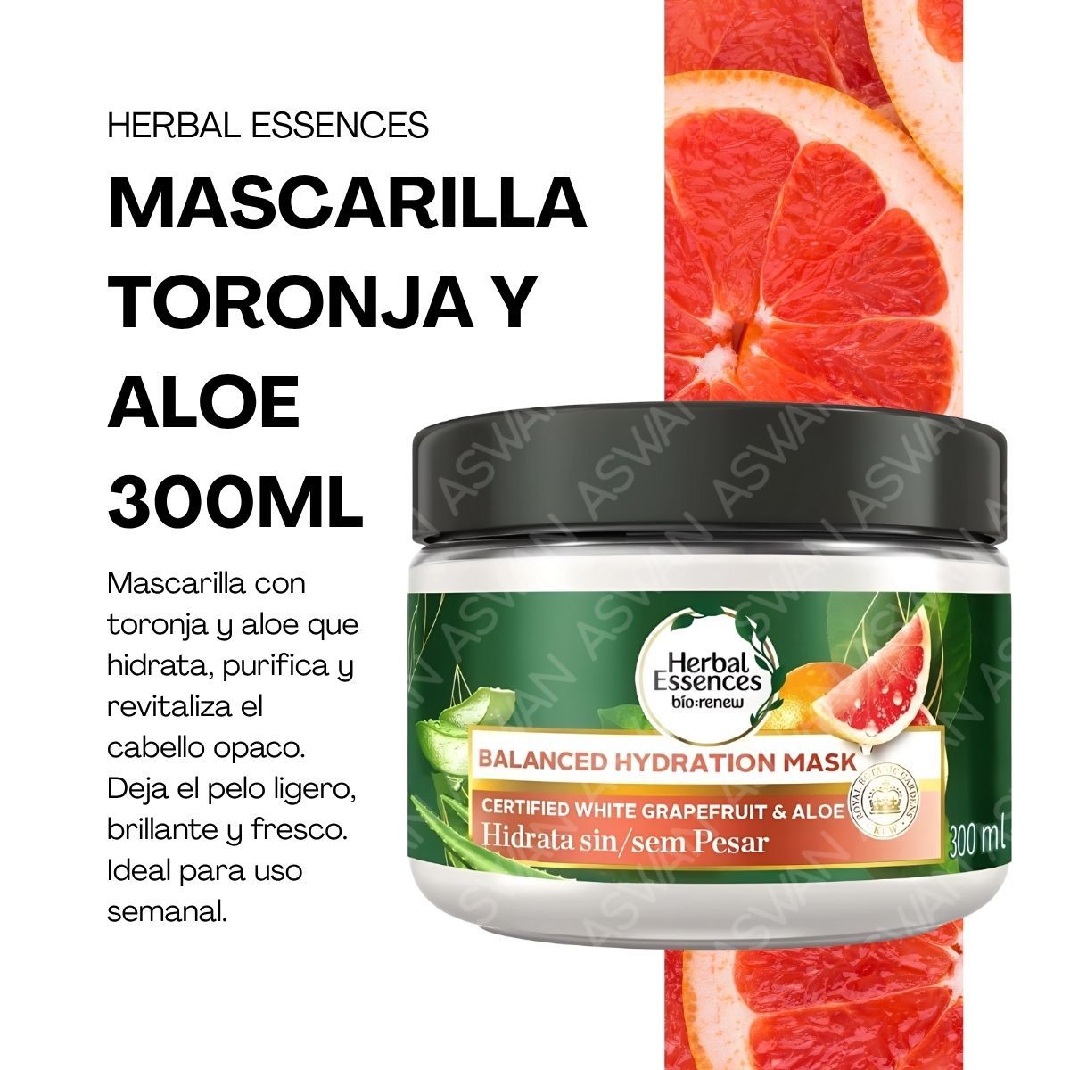 GENERICO - MASCARILLA TORONJA Y ALOE 300ML - HERBAL ESSENCES