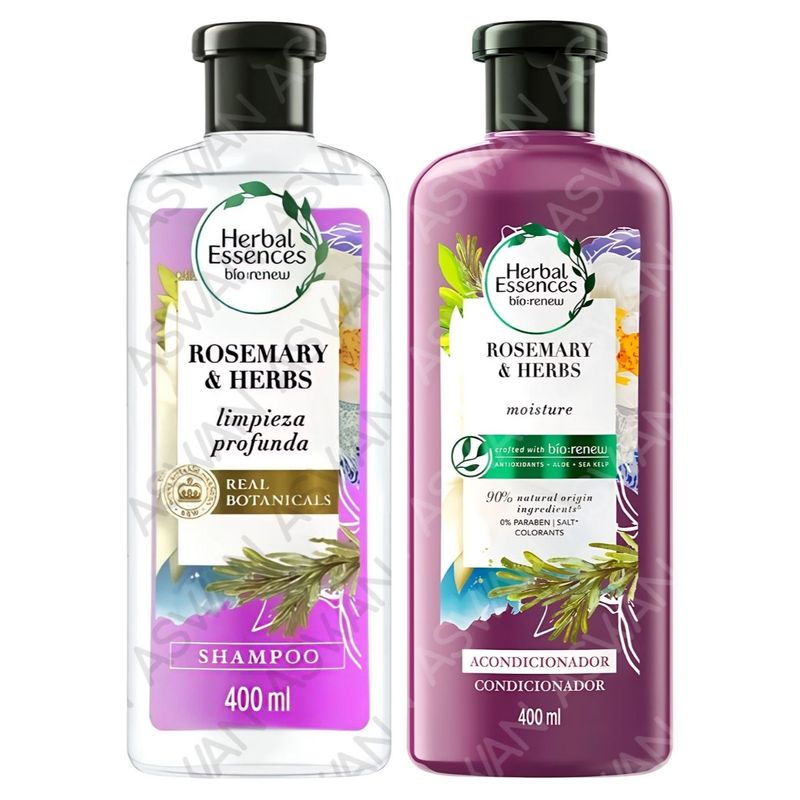 GENERICO - PACK 2 ROMERO SHAMPOO + ACONDICIONADOR 400ML - HERBAL ESSENCES