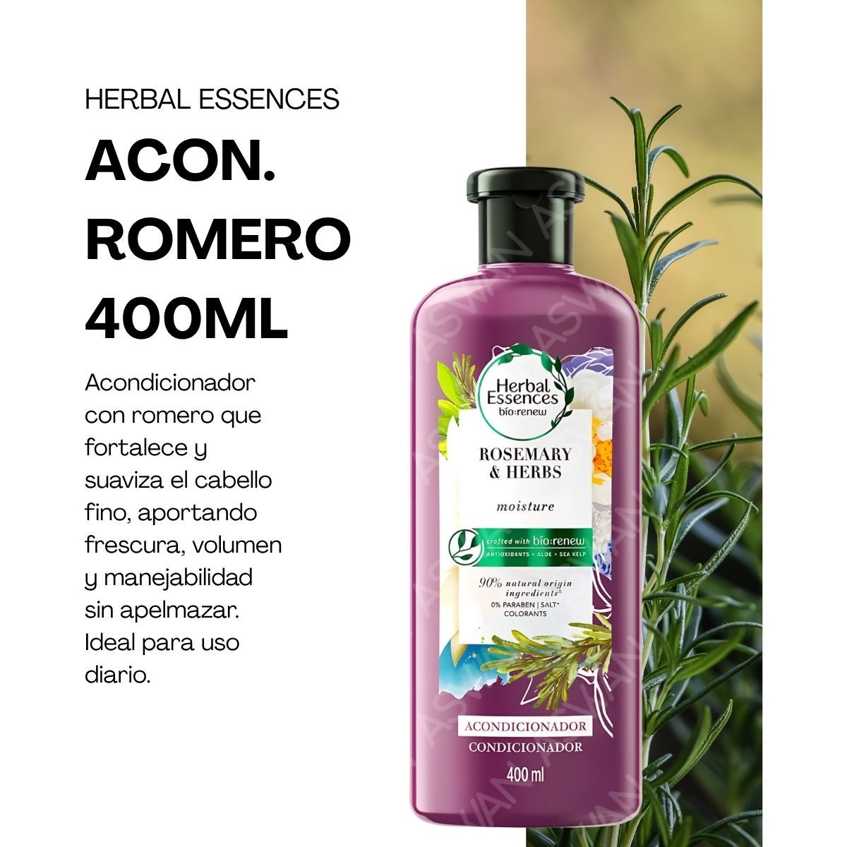 GENERICO - ACONDICIONADOR ROMERO 400ML - HERBAL ESSENCES