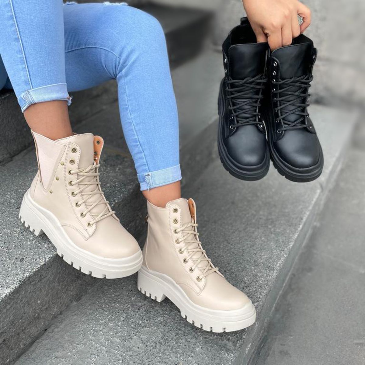 GENERICO - BOTINES PARA DAMA ELISA EN TONO HUESO