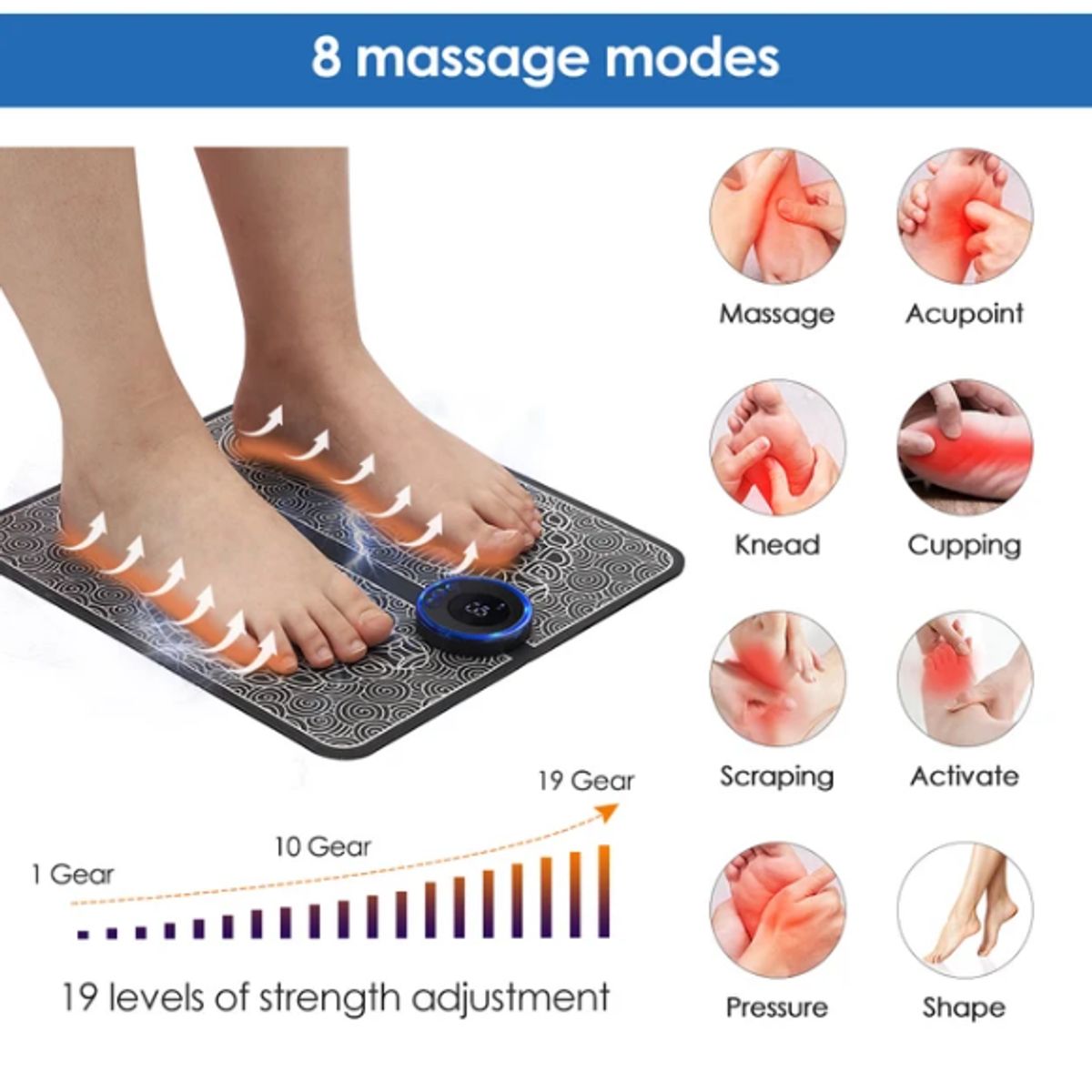 GENERICO - Masajeador De Pies Inteligente Ems Foot Massager Tapete