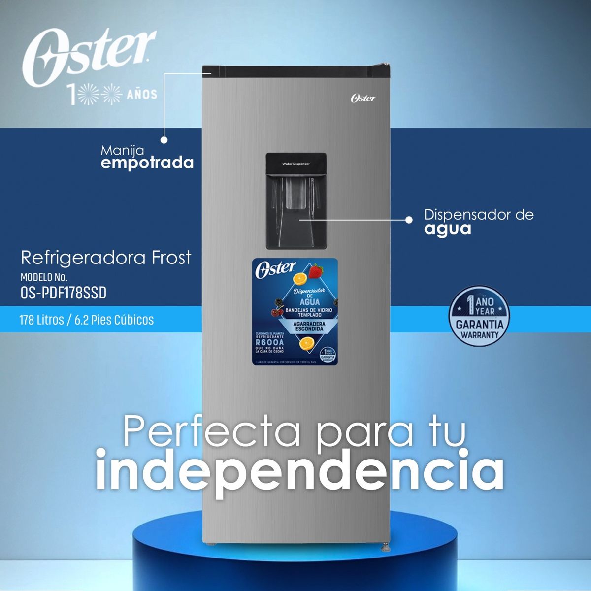 OSTER - REFRIGERADORA FROST 175L Oster OS PDF178SSD