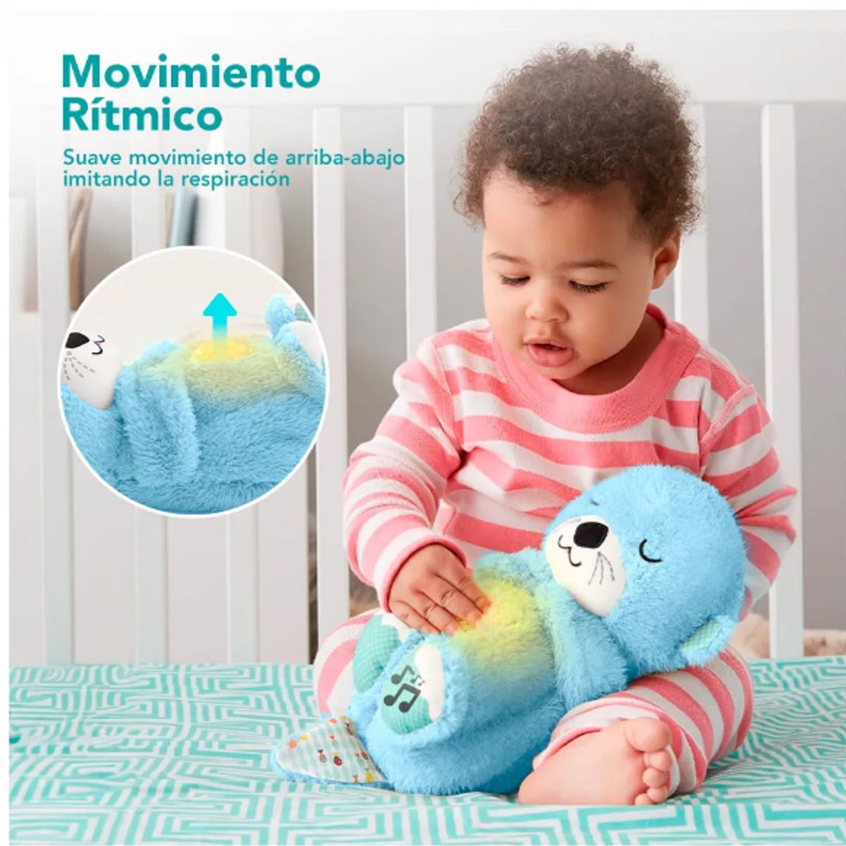 GENERICO - Nutria Hora De Dormir Con Luz Y Sonido celeste