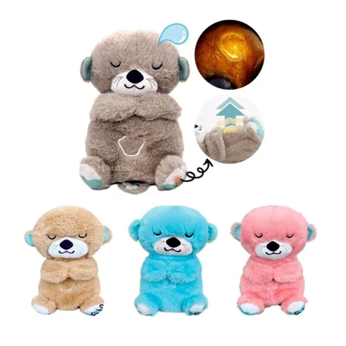 GENERICO - Nutria Hora De Dormir Con Luz Y Sonido celeste