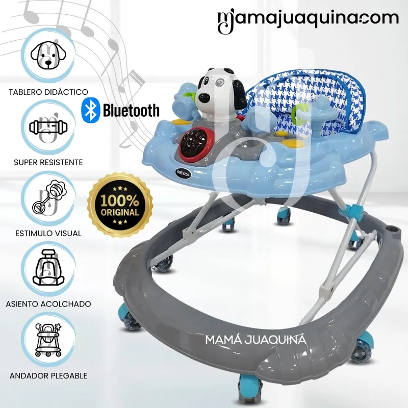 BABY - Andador Musical Plegable «SNOOPY MUSIC» Bluetooth Light Blue