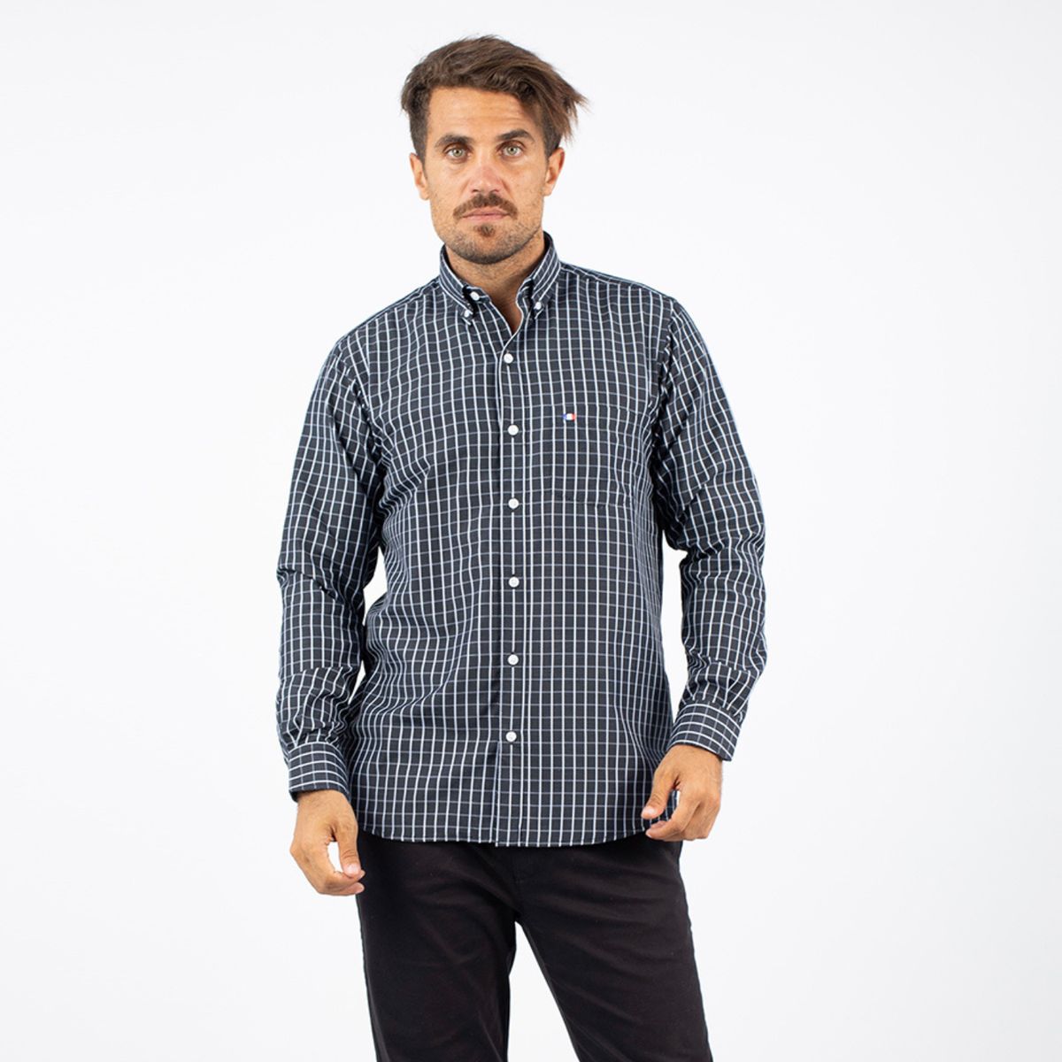 PIERRE CARDIN - CAMISA ML ETQ AZUL PC-61604CAA