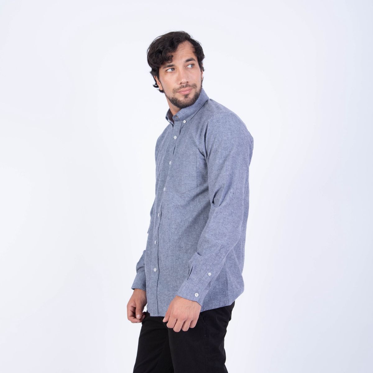 PIERRE CARDIN - CAMISA ML ETQ AZUL PC-61606CA