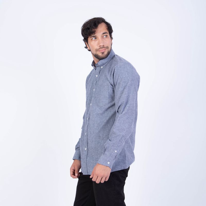 PIERRE CARDIN - CAMISA ML ETQ AZUL PC-61606CA