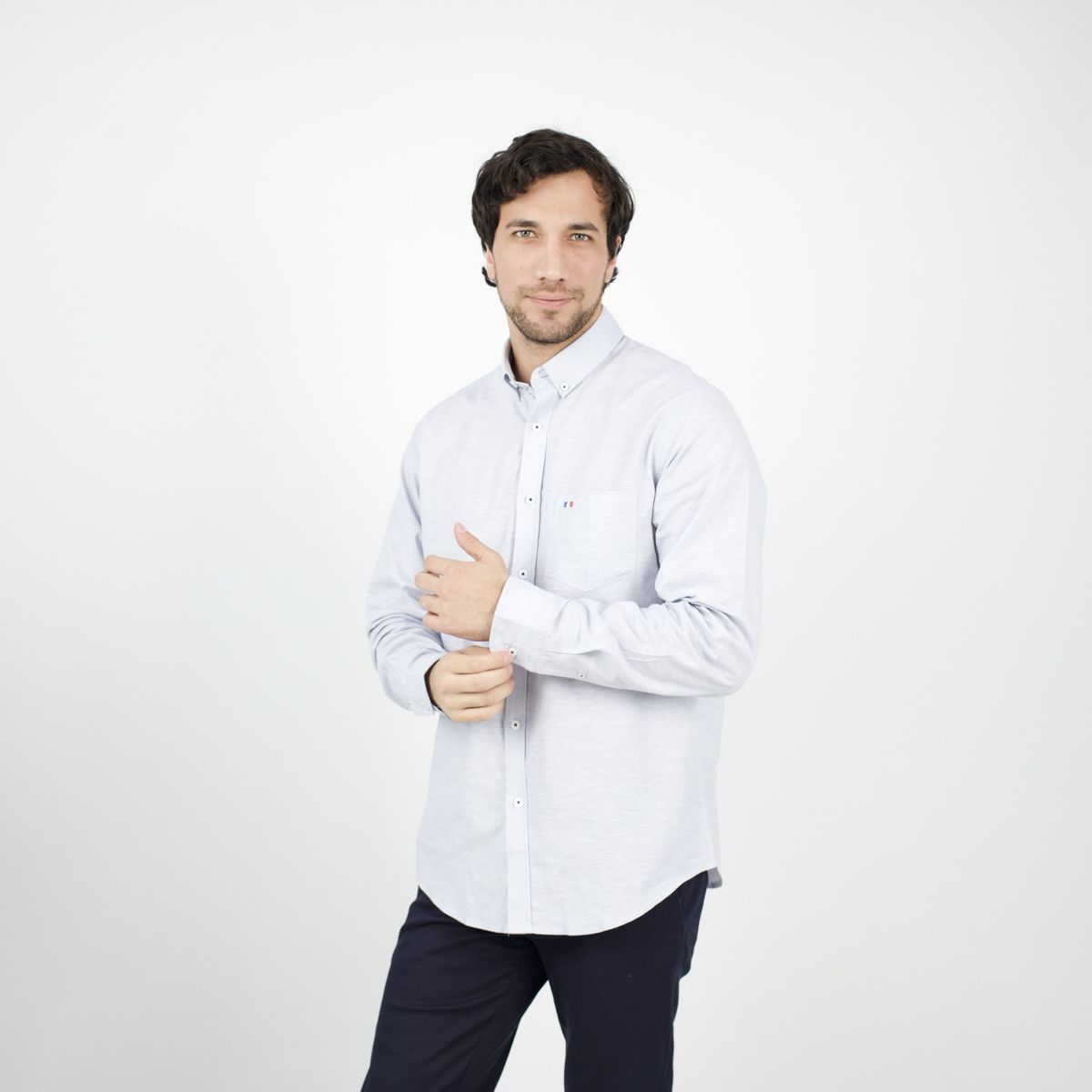 PIERRE CARDIN - CAMISA ML ETQ AZUL PC-61693CAA