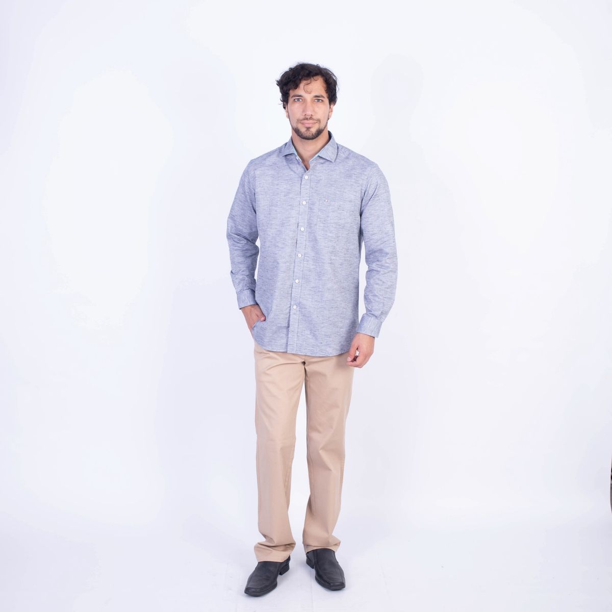 PIERRE CARDIN - CAMISA ML ETQ TESSUTO MADE IN ITALY PC-61783CAA