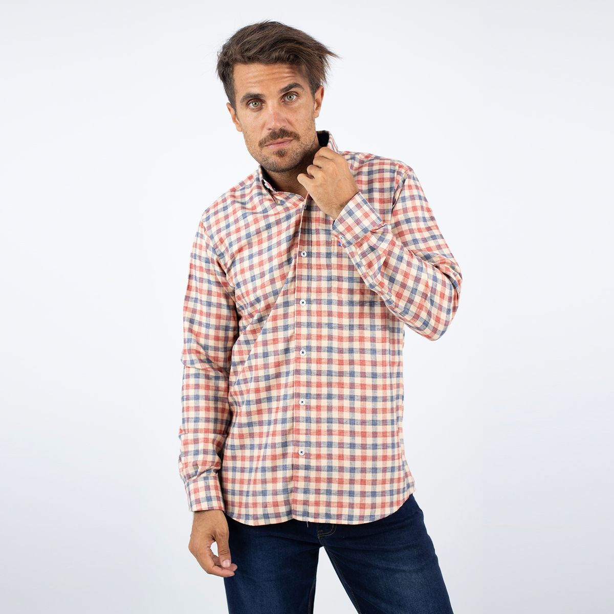 PIERRE CARDIN - CAMISA ML ETQ AZUL PC-61615CAA