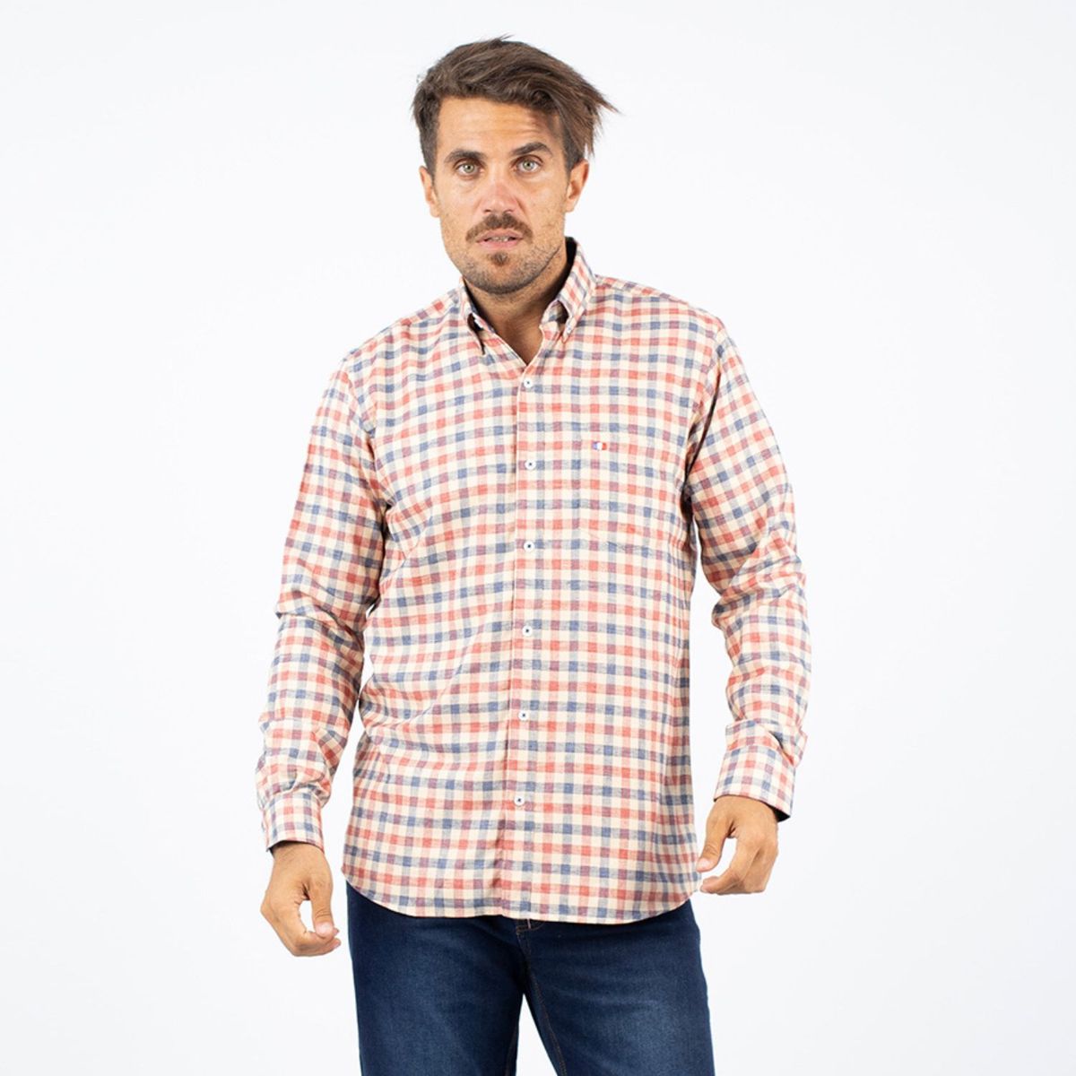 PIERRE CARDIN - CAMISA ML ETQ AZUL PC-61615CAA