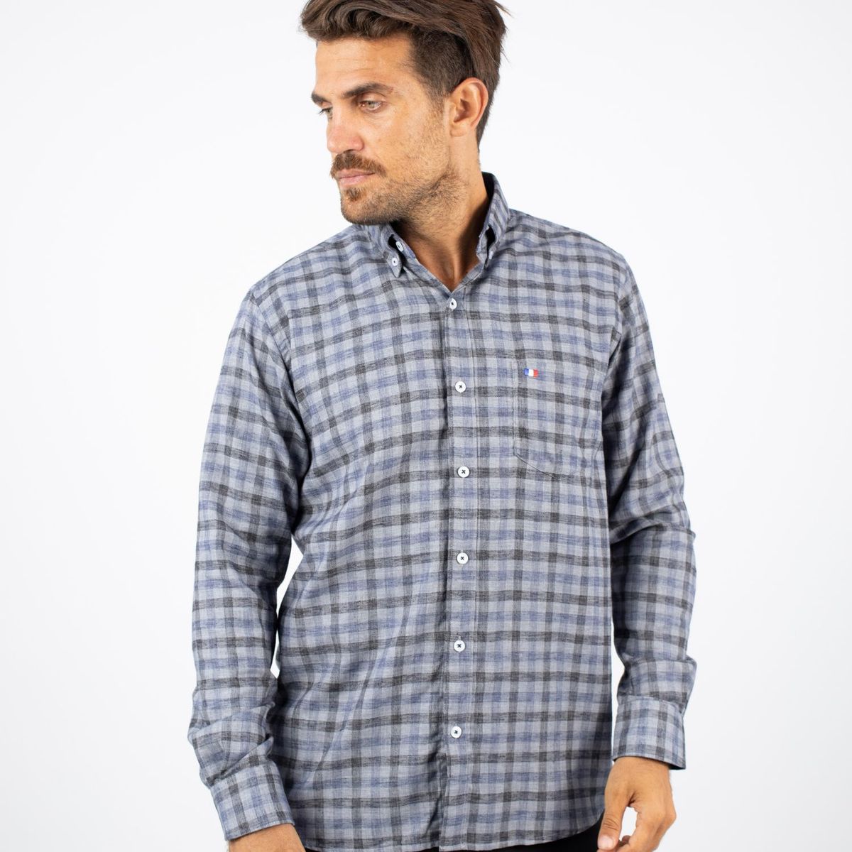 PIERRE CARDIN - CAMISA ML ETQ AZUL PC-61615CAA