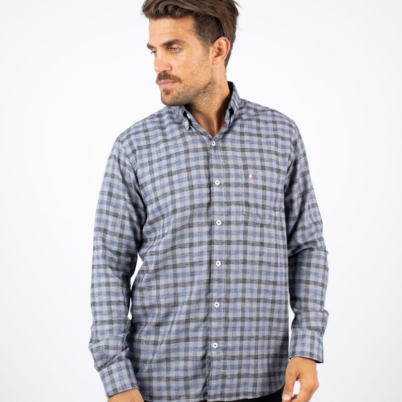 PIERRE CARDIN - CAMISA ML ETQ AZUL PC-61615CAA