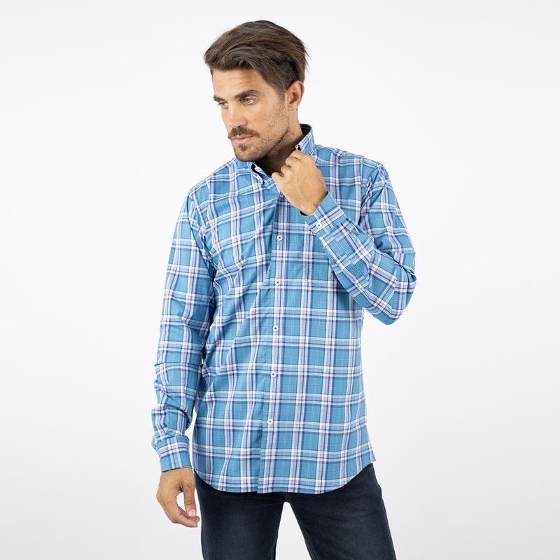 PIERRE CARDIN - CAMISA ML ETQ AZUL PC-61620CAA