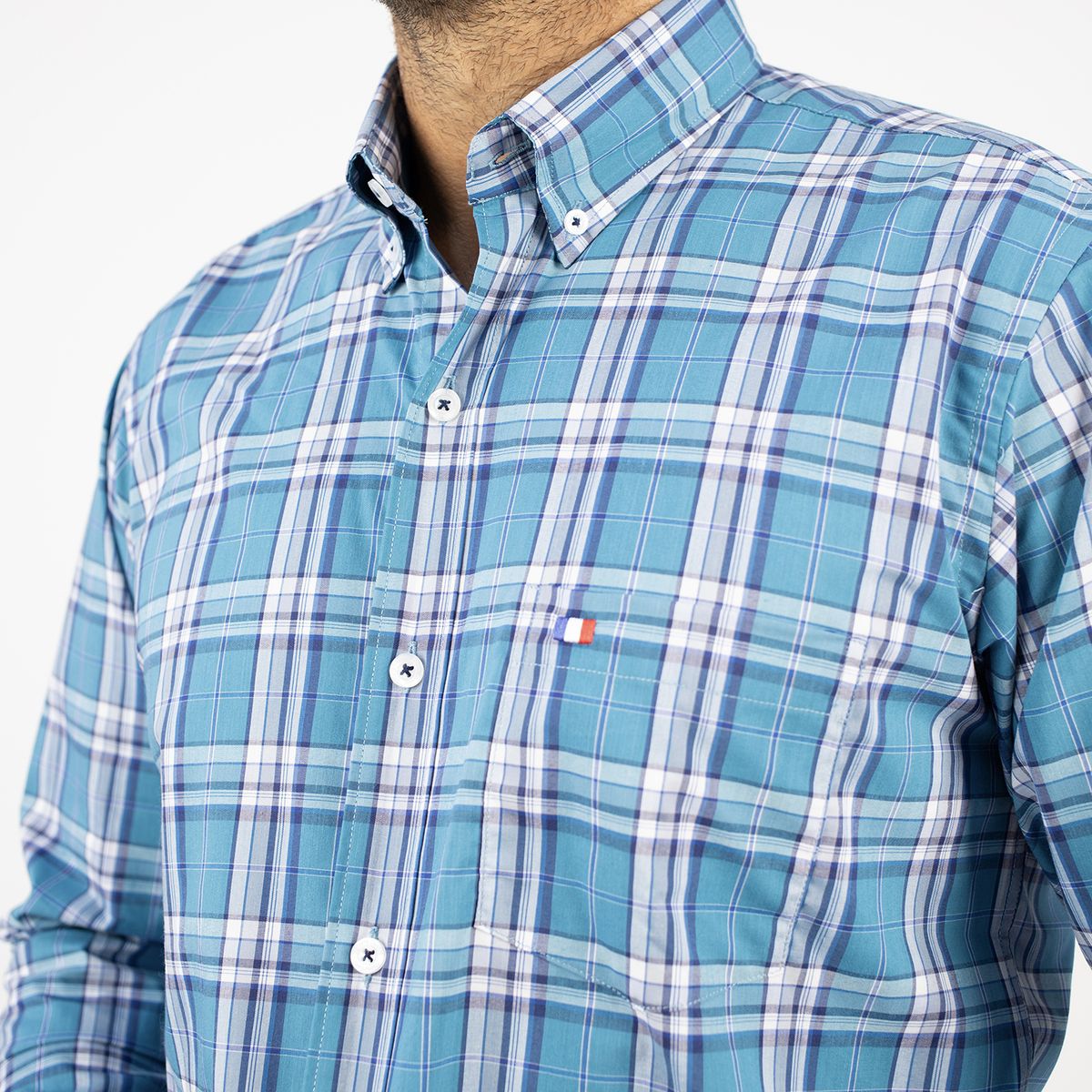 PIERRE CARDIN - CAMISA ML ETQ AZUL PC-61620CAA