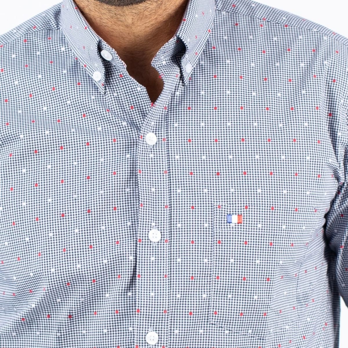 PIERRE CARDIN - CAMISA ML ETQ AZUL PC-61695CAA