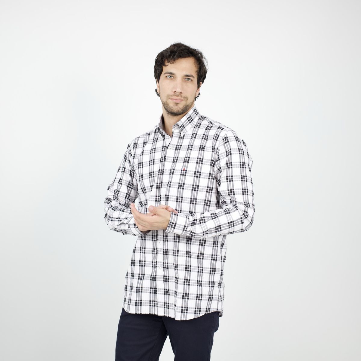 PIERRE CARDIN - CAMISA ML ETQ AZUL PC-61692CAA