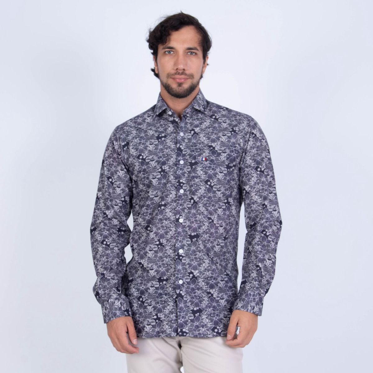 PIERRE CARDIN - CAMISA ML ETQ TESSUTO MADE IN ITALY PC-61791CAA