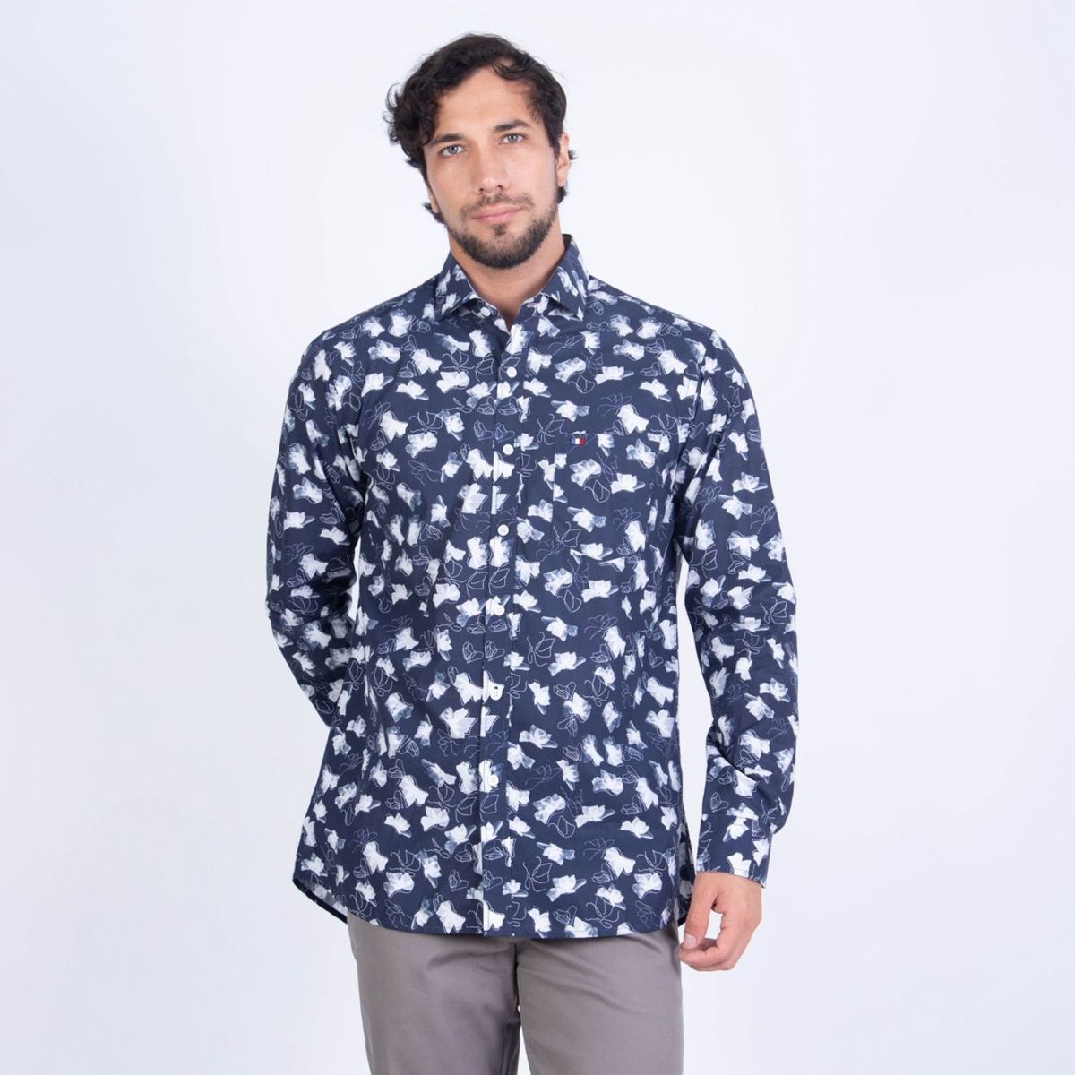 PIERRE CARDIN - CAMISA ML ETQ TESSUTO MADE IN ITALY PC-61791CAA