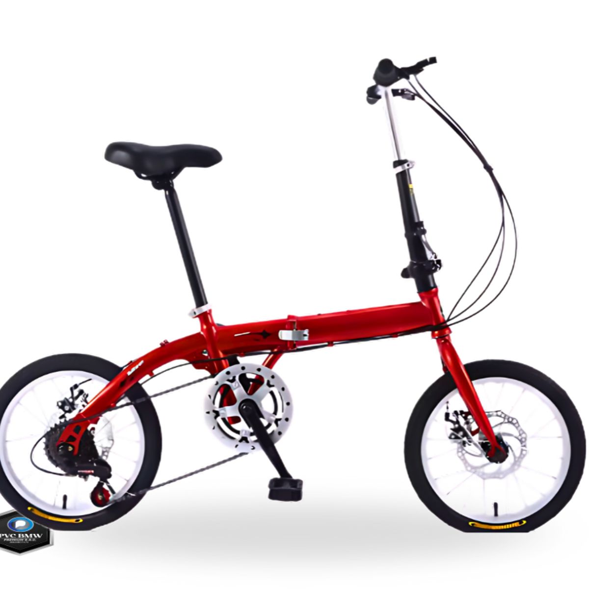 GENERICO - Bicicleta Urbana Plegable ROJO ARO 14