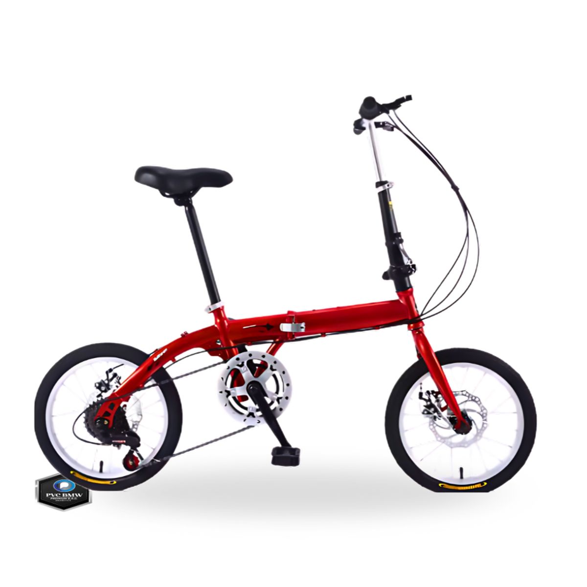 GENERICO - Bicicleta Urbana Plegable ROJO ARO 14