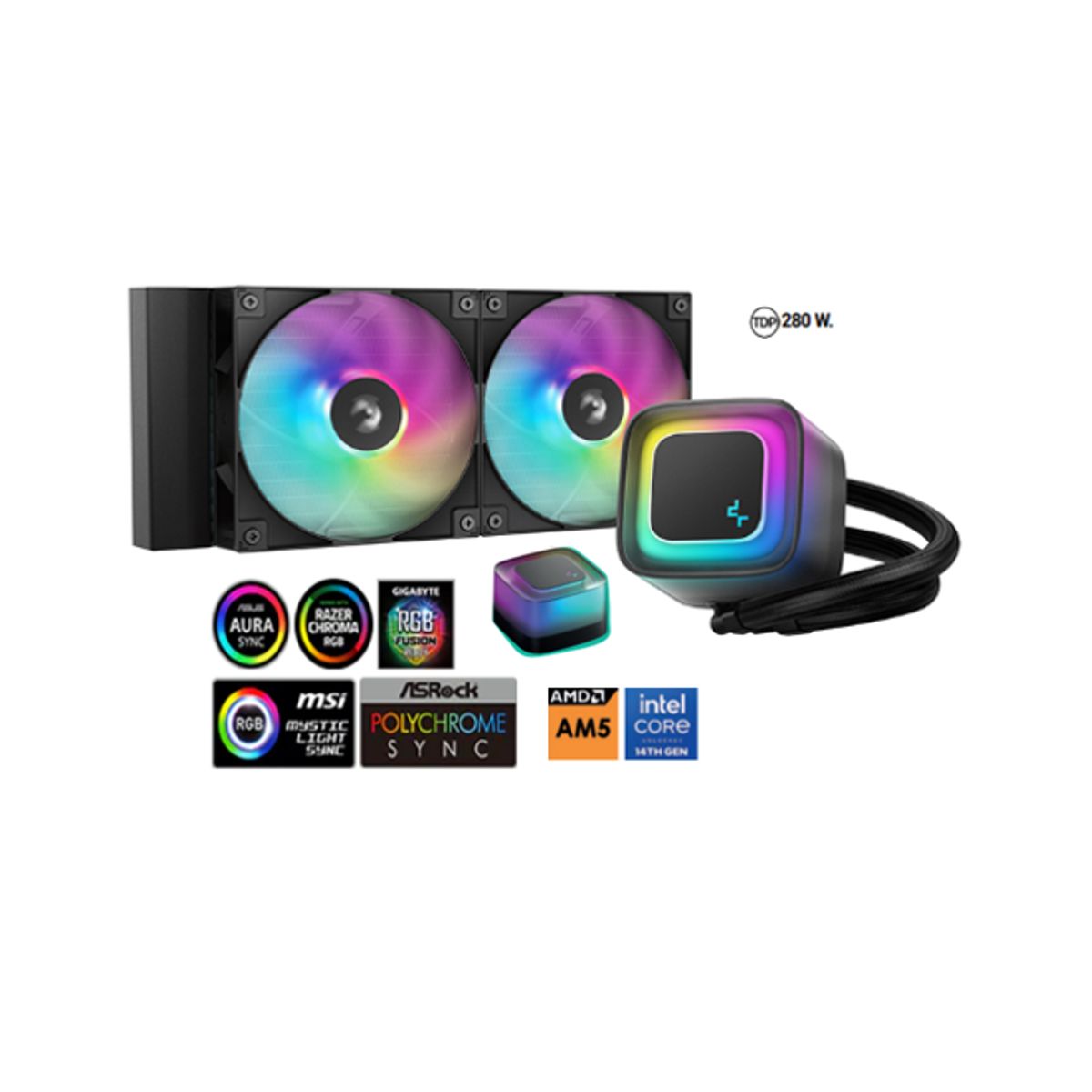 DEEPCOOL - Enfriamiento Liquido LE240 V2 ARGB 280 W. DEEPCOOL