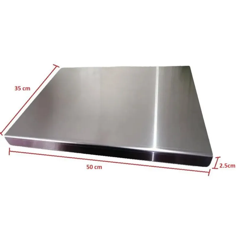 GENERICO - Tabla de picar en Acero inoxidable 50cm x 35 cm x 2.5 cm AISI 304